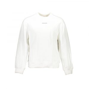 Calvin Klein WeiĂes Unisex-Sweatshirt aus Baumwolle