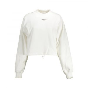 Calvin Klein Weißer Baumwollpullover für Frauen