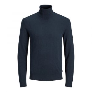 Jack Jones Blauer Baumwoll-Rollkragenpullover