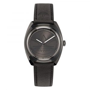 Adidas Schwarze Lederuhr