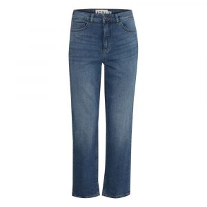 ICHI Blaue Mom-Jeans aus Baumwolle