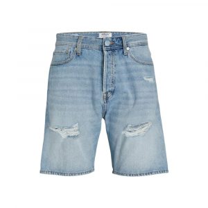 Jack Jones Hellblaue Baumwoll-Bermudas
