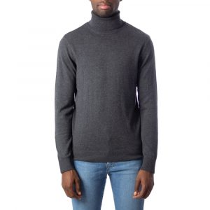 Jack Jones Grauer Baumwoll-Rollkragenpullover