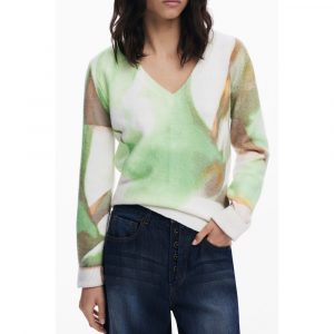 Desigual GrĂŒner Elastan-Pullover