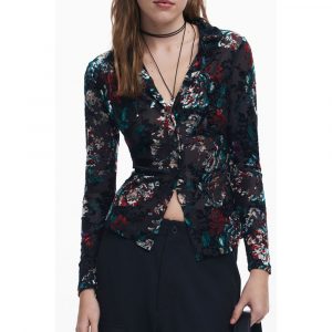Desigual Schwarzes Polyesterhemd