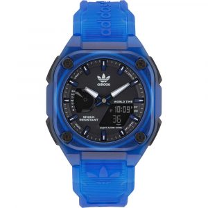 Adidas Blaue Sport-Uhr aus Gummi