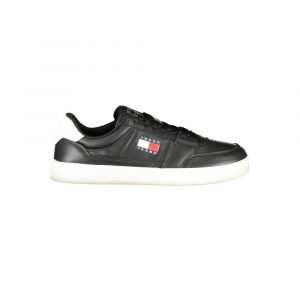 Tommy Hilfiger Schwarzes Leder Herren Sneaker