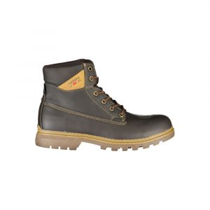 Carrera Robuste braune SchnĂŒrstiefel mit kontrastierenden Details