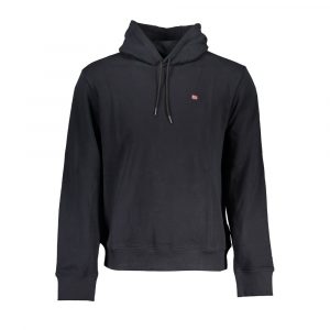 Napapijri Glattes schwarzes Sweatshirt mit Kapuze aus Baumwolle