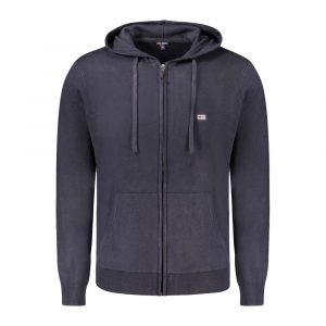 Norway 1963 Blaue Polyamid-Strickjacke für Männer