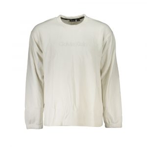 Calvin Klein Eleganter Pullover mit Rundhalsausschnitt und gebĂŒrstetem Logo