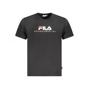 Fila Schwarzes Baumwolle Unisex T-Shirt