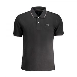 La Martina Schwarzes Baumwoll-Poloshirt für Männer
