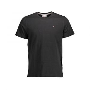 Tommy Hilfiger Schwarzes Bio-Baumwoll-T-Shirt für Männer