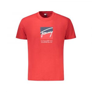 Tommy Hilfiger Rotes Baumwolle Männer T-Shirt
