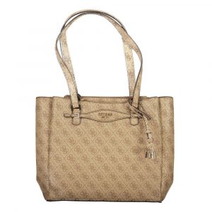 Guess Jeans Beige Polyethylen Frauen Handtasche