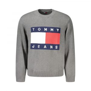 Tommy Hilfiger Grauer Baumwollpullover für Männer
