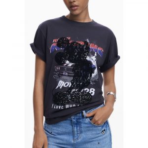 Desigual Schwarzes Baumwoll-T-Shirt für Frauen