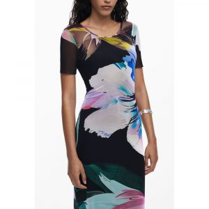 Desigual Schwarzes Polyester-Damenkleid
