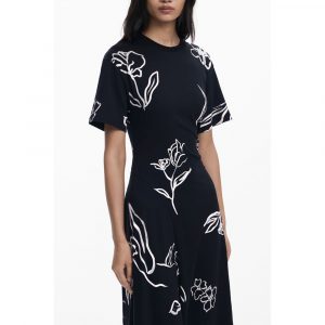 Desigual Schwarzes Baumwollkleid für Frauen