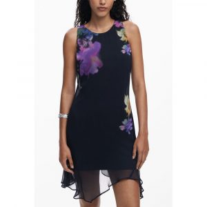 Desigual Schwarzes Polyester-Damenkleid