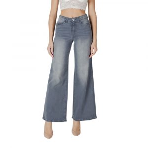 ICHI Graue Baumwoll-Bootcut-Jeans